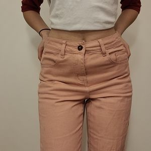 High-waited Straight Leg Pink Jeans